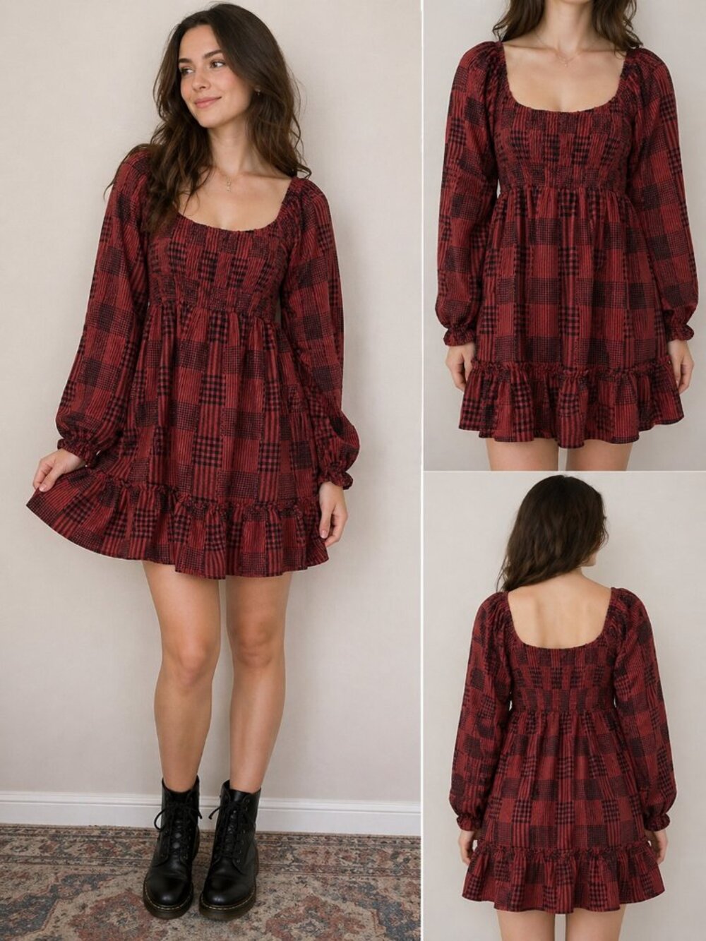 &MERCI Cottagecore Boho Prairie Babydoll Peasant Dress Small
